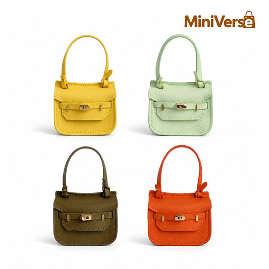 Mini Handbag Charm with Gold Lock | Bag Accessory