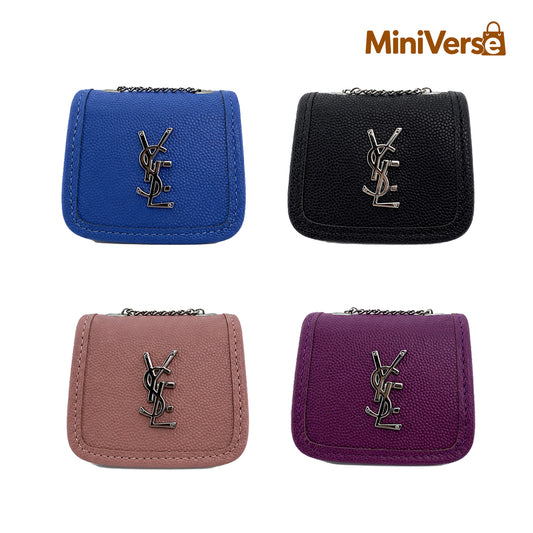 Mini Leather Chain Shoulder Bag Charm