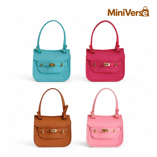 Mini Handbag Charm with Gold Lock | Bag Accessory