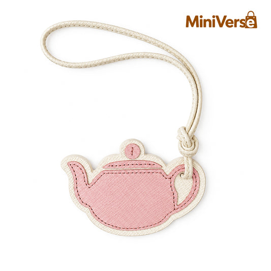Textured Leather Teapot & Teacup Bag Charm