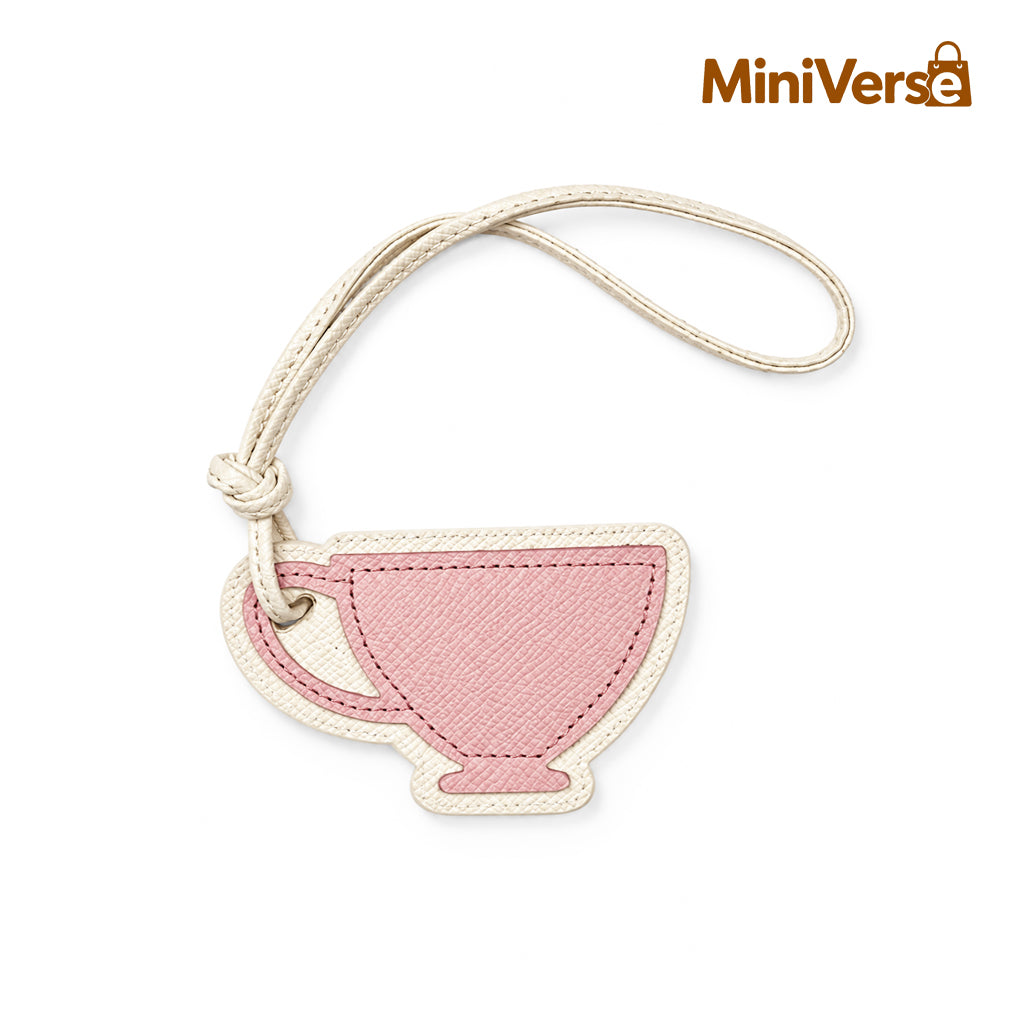 Textured Leather Teapot & Teacup Bag Charm
